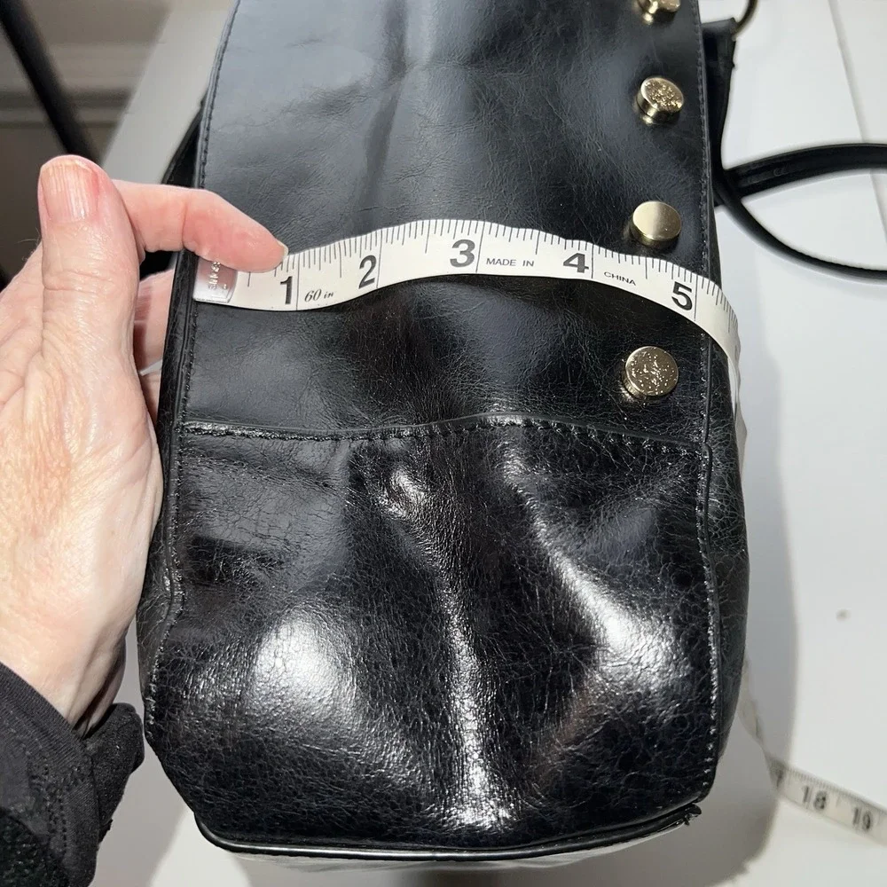 Tommy Bahama Black Leather Studded Snap Close Tote Bag Purse